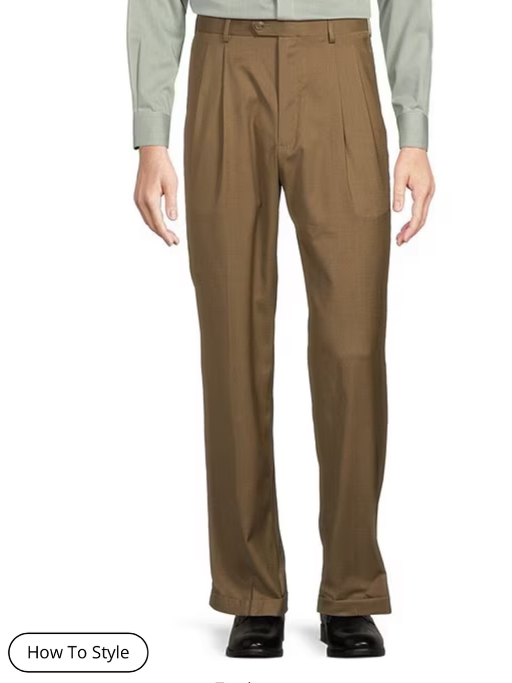 Big & Tall TravelSmith Men's Olive Flat-Front Dress Pants